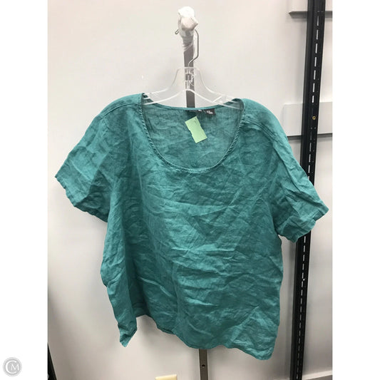Top Short Sleeve By Tahari In Teal, Size: 2x