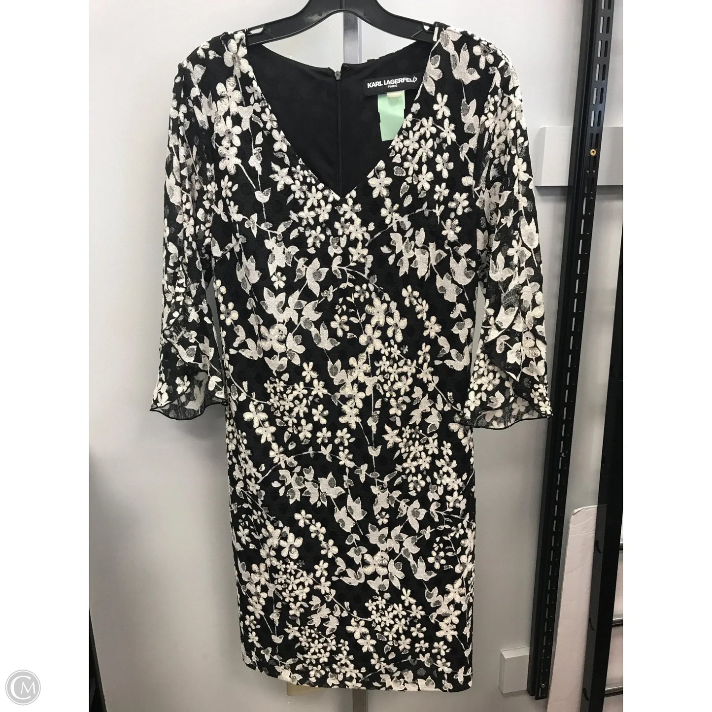 Dress Designer By Karl Lagerfeld In Blue & Cream, Size: 6