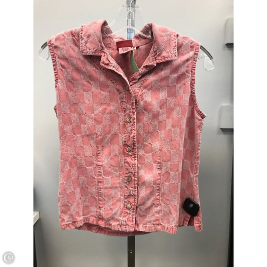 Top Sleeveless By Cmc In Checkered Pattern, Size: S