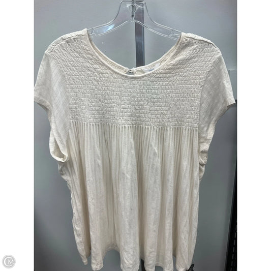 Top Short Sleeve By Time And Tru In Cream, Size: 2x