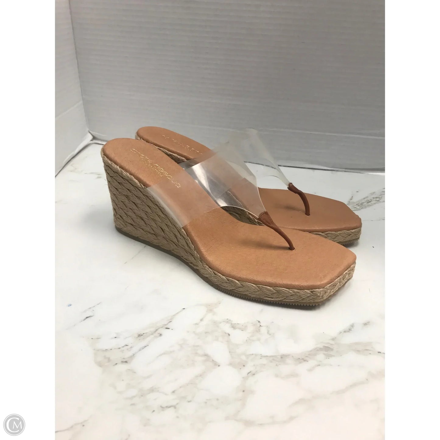Sandals Heels Wedge By Cmc In Tan, Size: 9