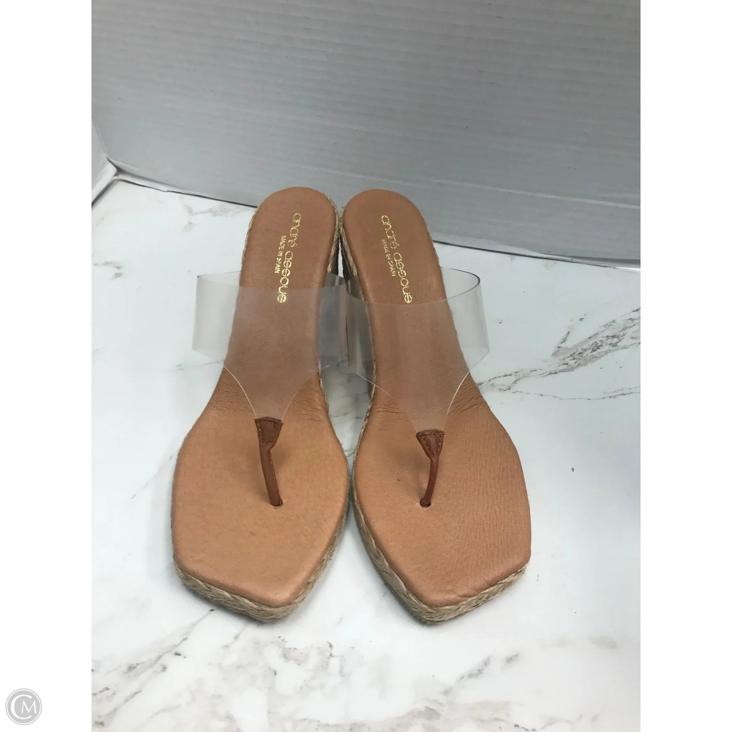 Sandals Heels Wedge By Cmc In Tan, Size: 9