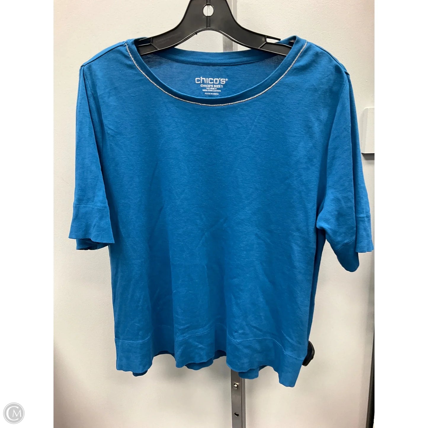 Top Short Sleeve By Chicos In Blue, Size: M