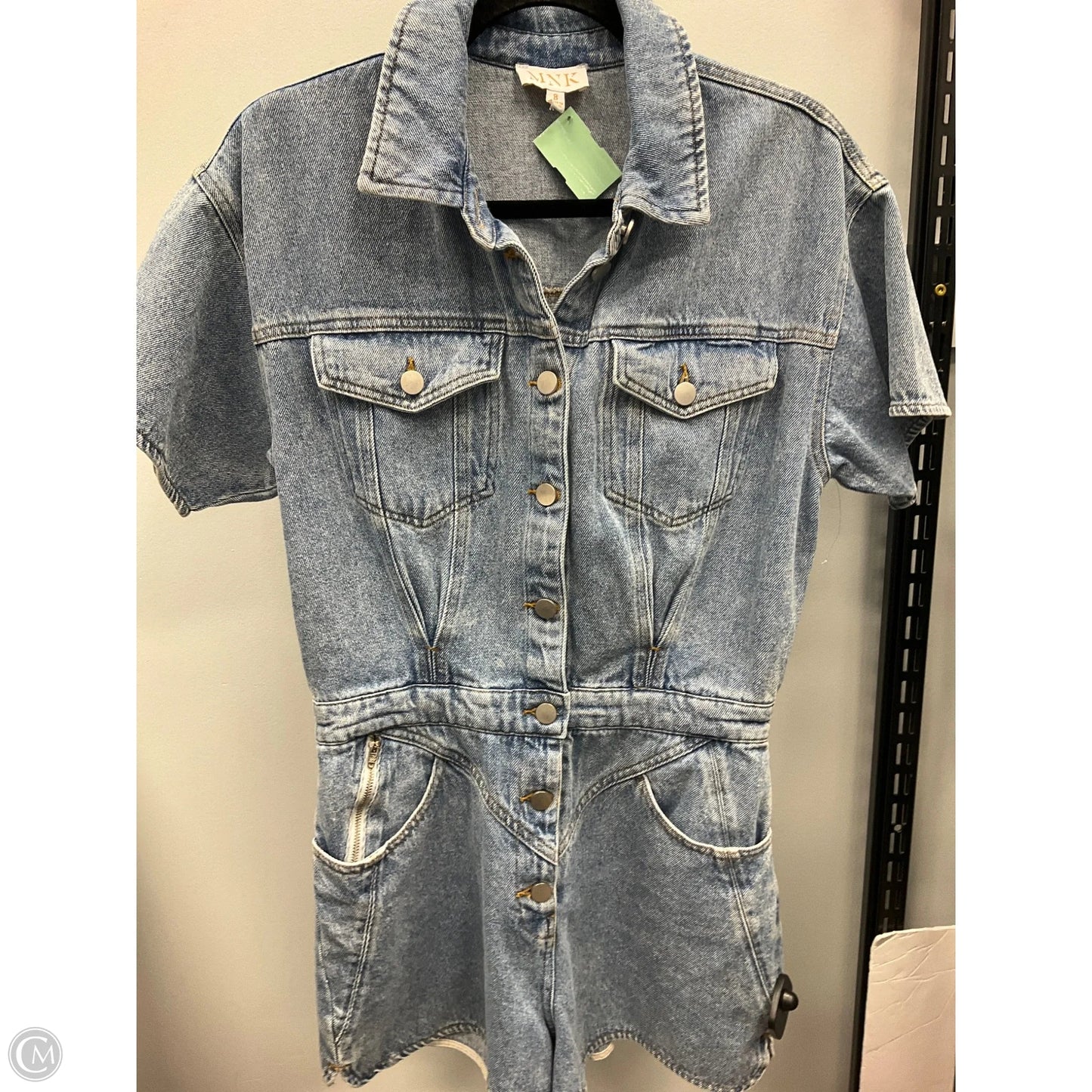 Romper By Clothes Mentor In Blue Denim, Size: 8