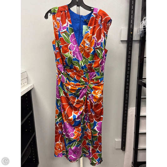 Dress Casual Midi By Maggy London In Multi-colored, Size: 12