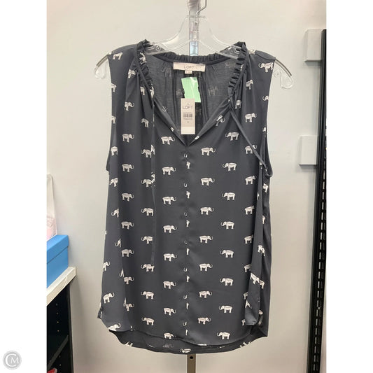 Top Sleeveless By Loft In Grey, Size: M