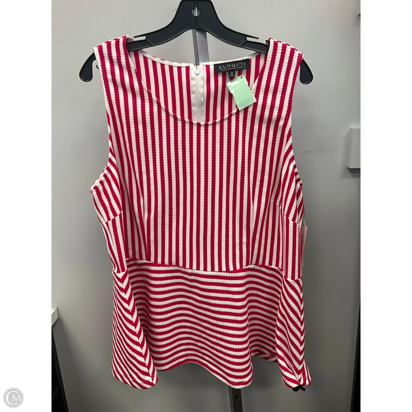 Top Sleeveless By Eloquii In Striped Pattern, Size: 20