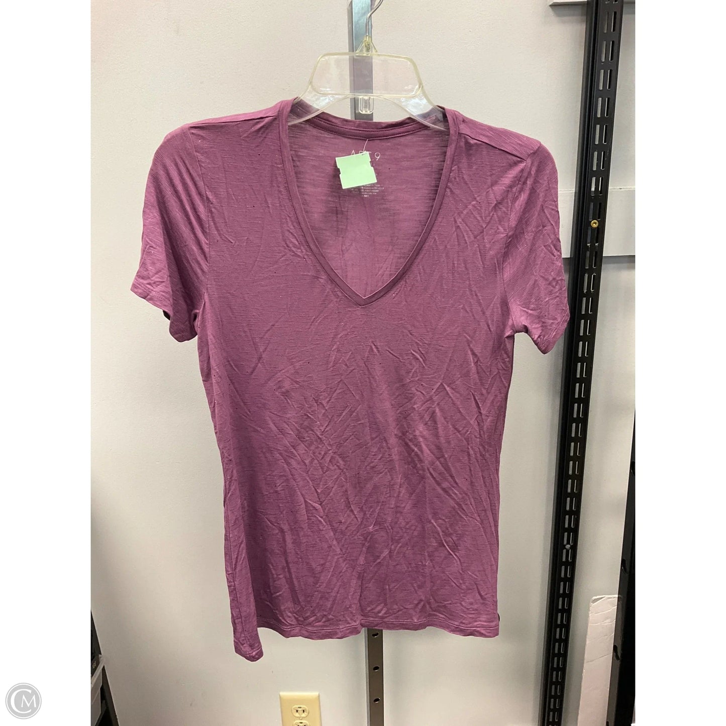 Top Short Sleeve Basic By Apt 9 In Purple, Size: S