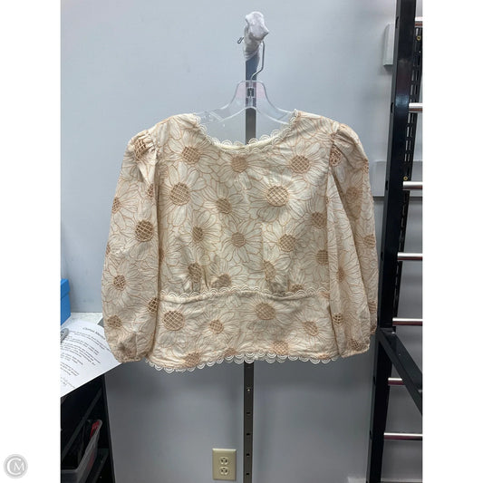Top Long Sleeve By Express In Cream, Size: Xl