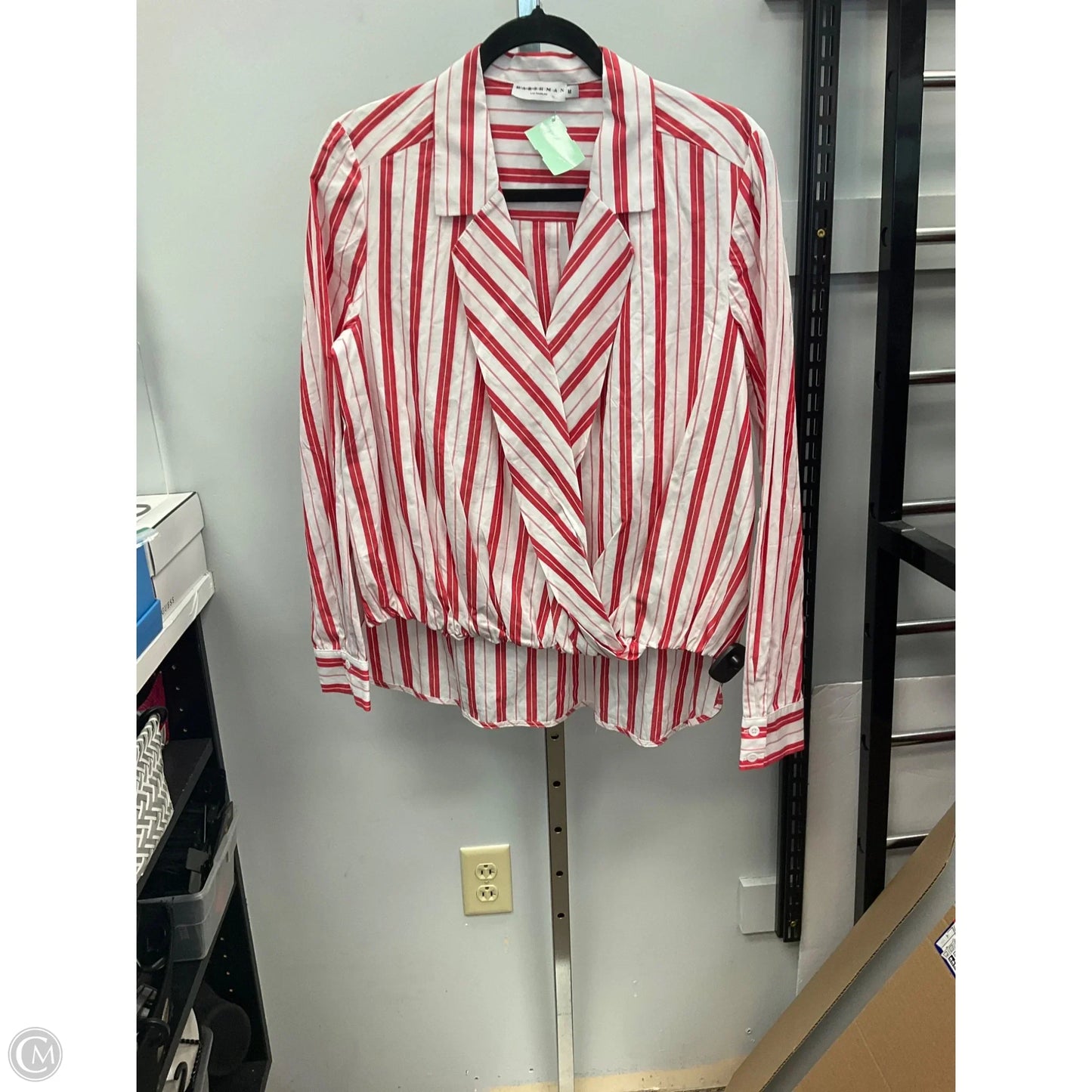Top Long Sleeve By Cmc In Striped Pattern, Size: M