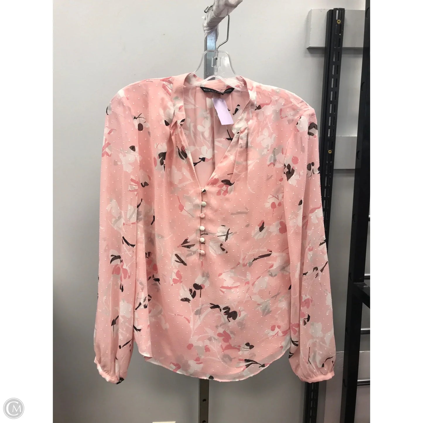 Top Long Sleeve By White House Black Market In Pink, Size: 4