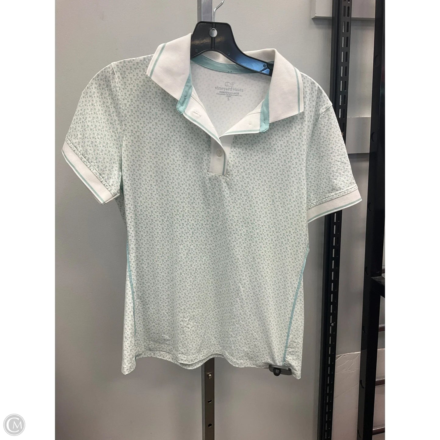 Top Short Sleeve By Vineyard Vines In Blue & White, Size: S