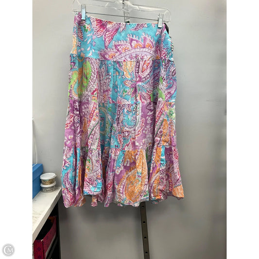 Skirt Midi By Lauren By Ralph Lauren In Paisley Print, Size: Sp