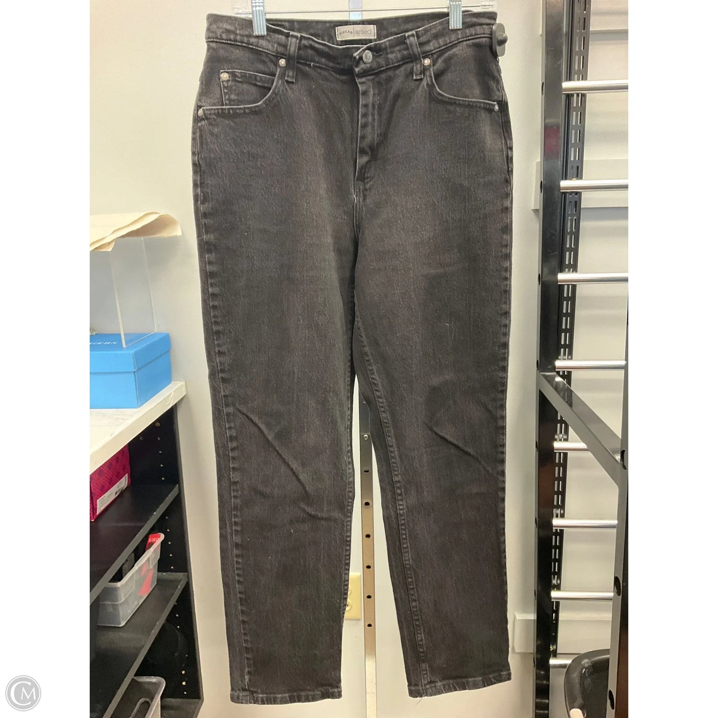 Jeans Straight By Riders In Black Denim, Size: 10
