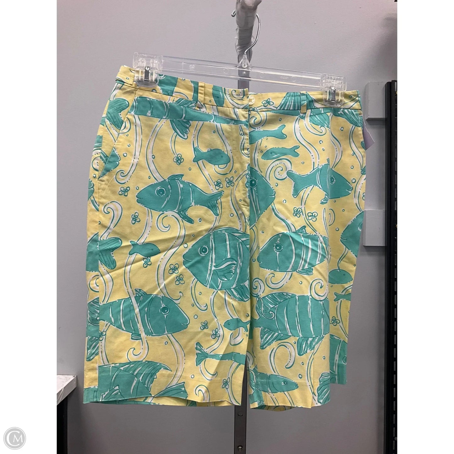 Shorts Designer By Lilly Pulitzer In Green & Yellow, Size: 8
