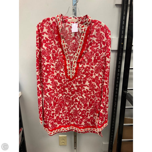 Tunic Designer By Tory Burch In Cream & Red, Size: 10