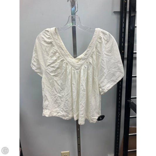 Top Short Sleeve By Loft In Cream, Size: S