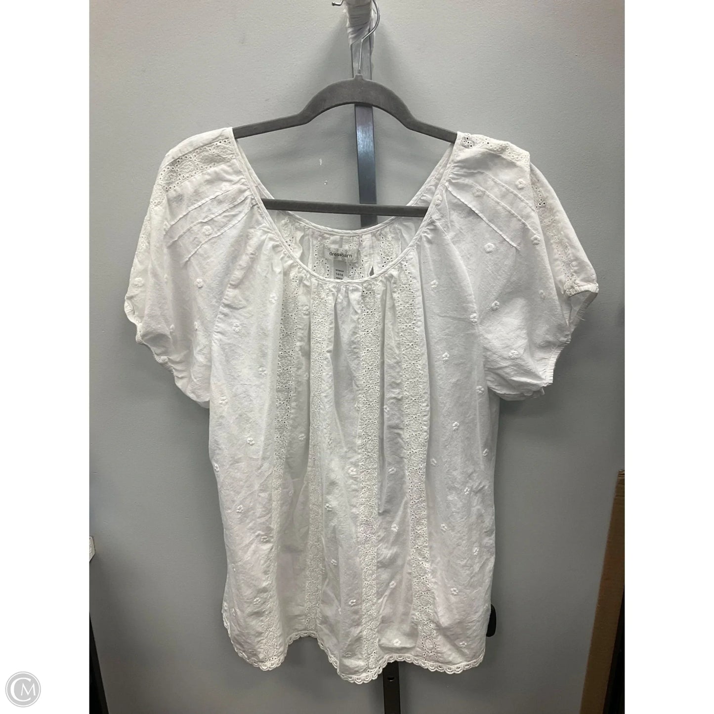 Top Short Sleeve By Dressbarn In White, Size: Xl