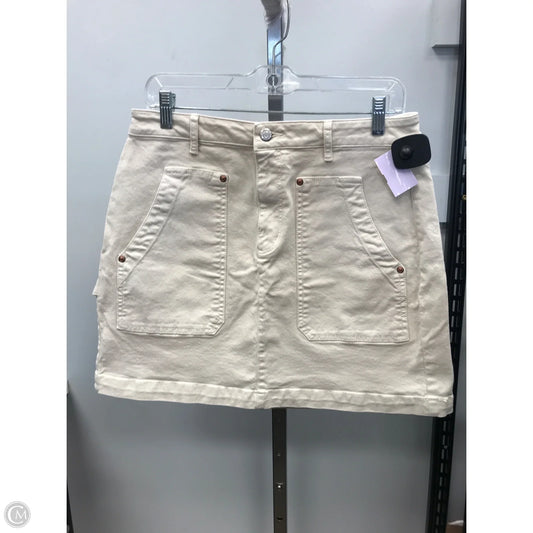 Skirt Mini & Short By Loft In Cream Denim, Size: 8