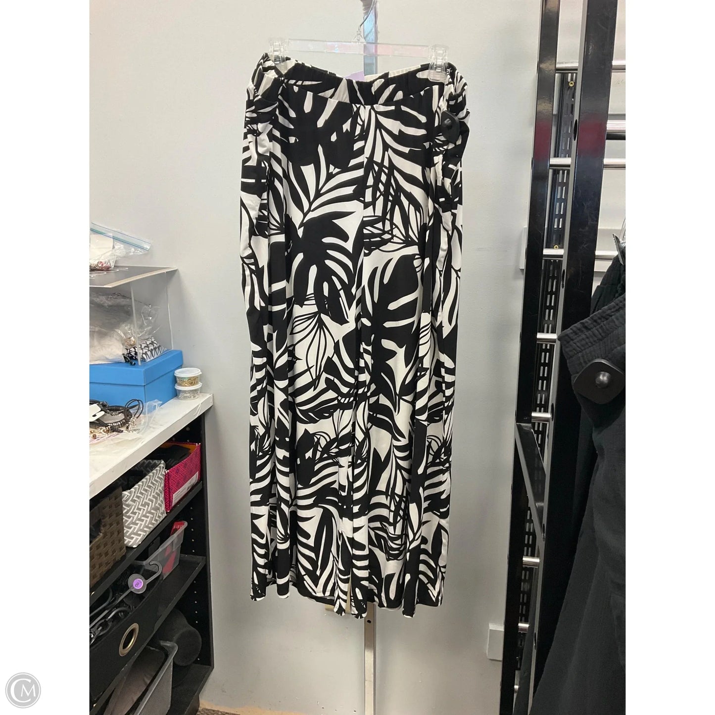 Pants Wide Leg By Girl with Curves In Black & Cream, Size: 2x