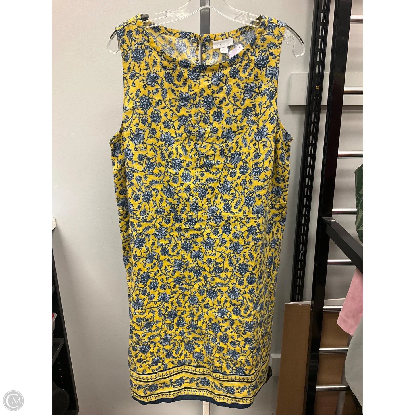 Dress Casual Short By J. Jill In Blue & Yellow, Size: L