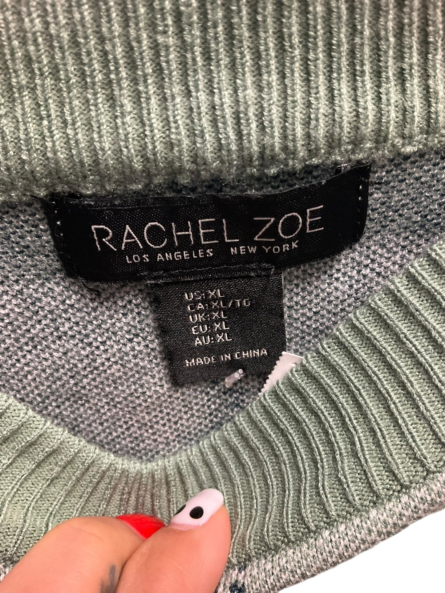 Sweater By Rachel Zoe In Plaid Pattern, Size: Xl