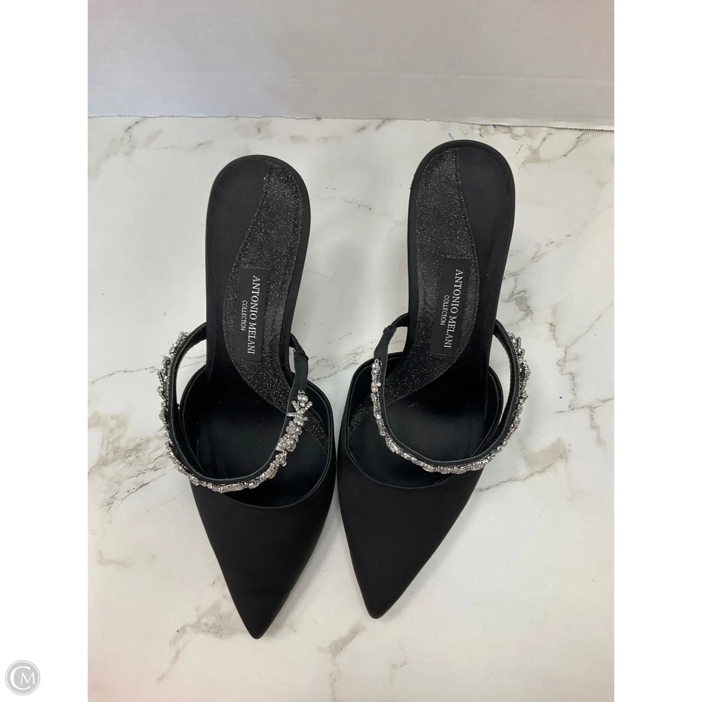 Shoes Heels Stiletto By Antonio Melani In Black & Silver, Size: 8.5