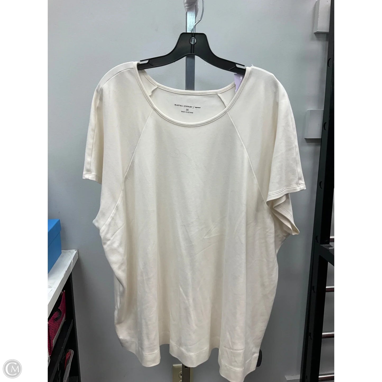 Top Short Sleeve Basic By Cmc In Cream, Size: 3x
