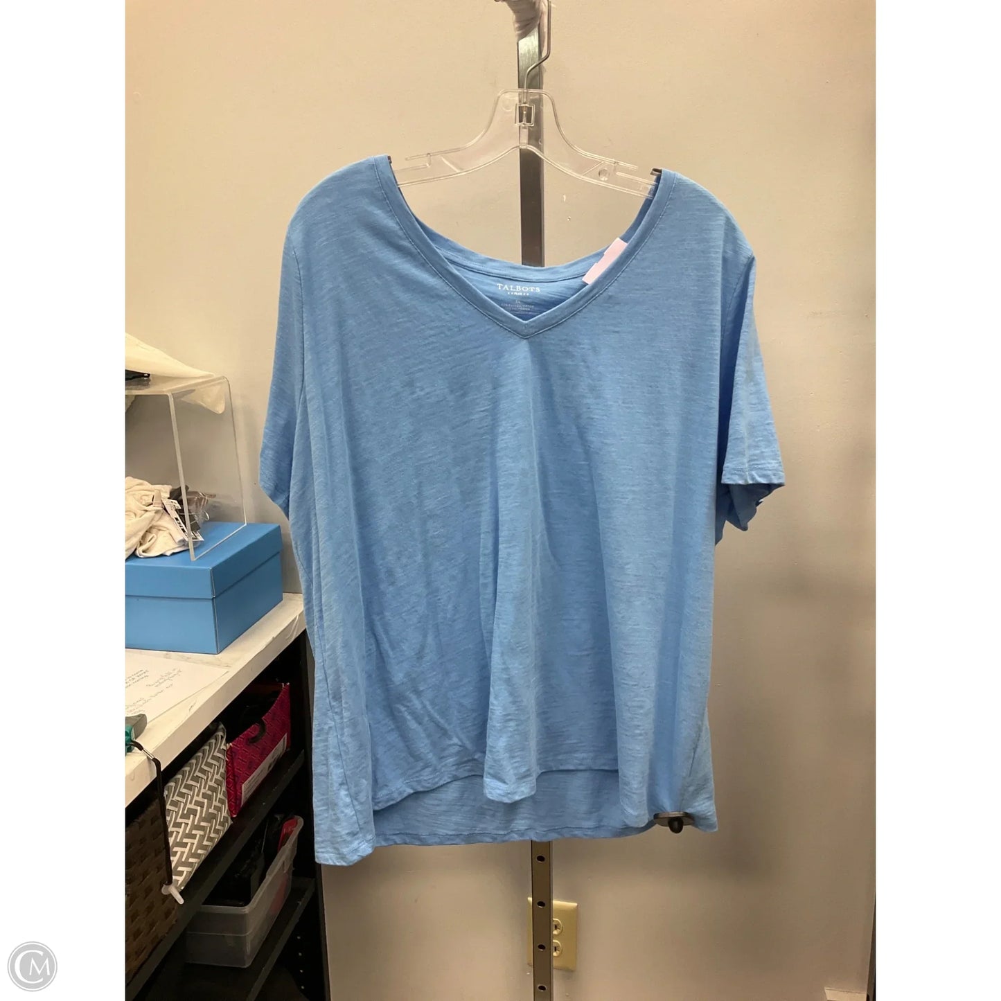 Top Short Sleeve Basic By Talbots In Blue, Size: 3x