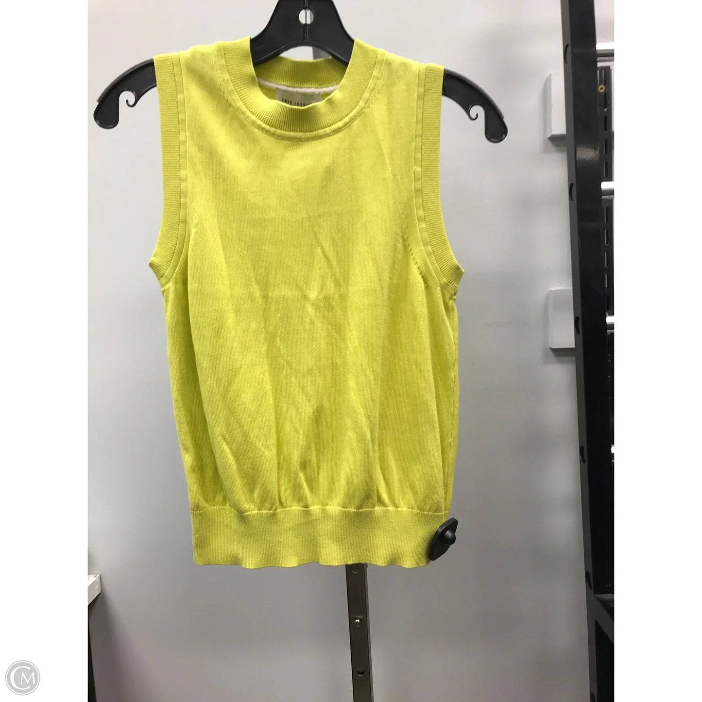 Top Sleeveless By Free Assembly In Chartreuse, Size: S