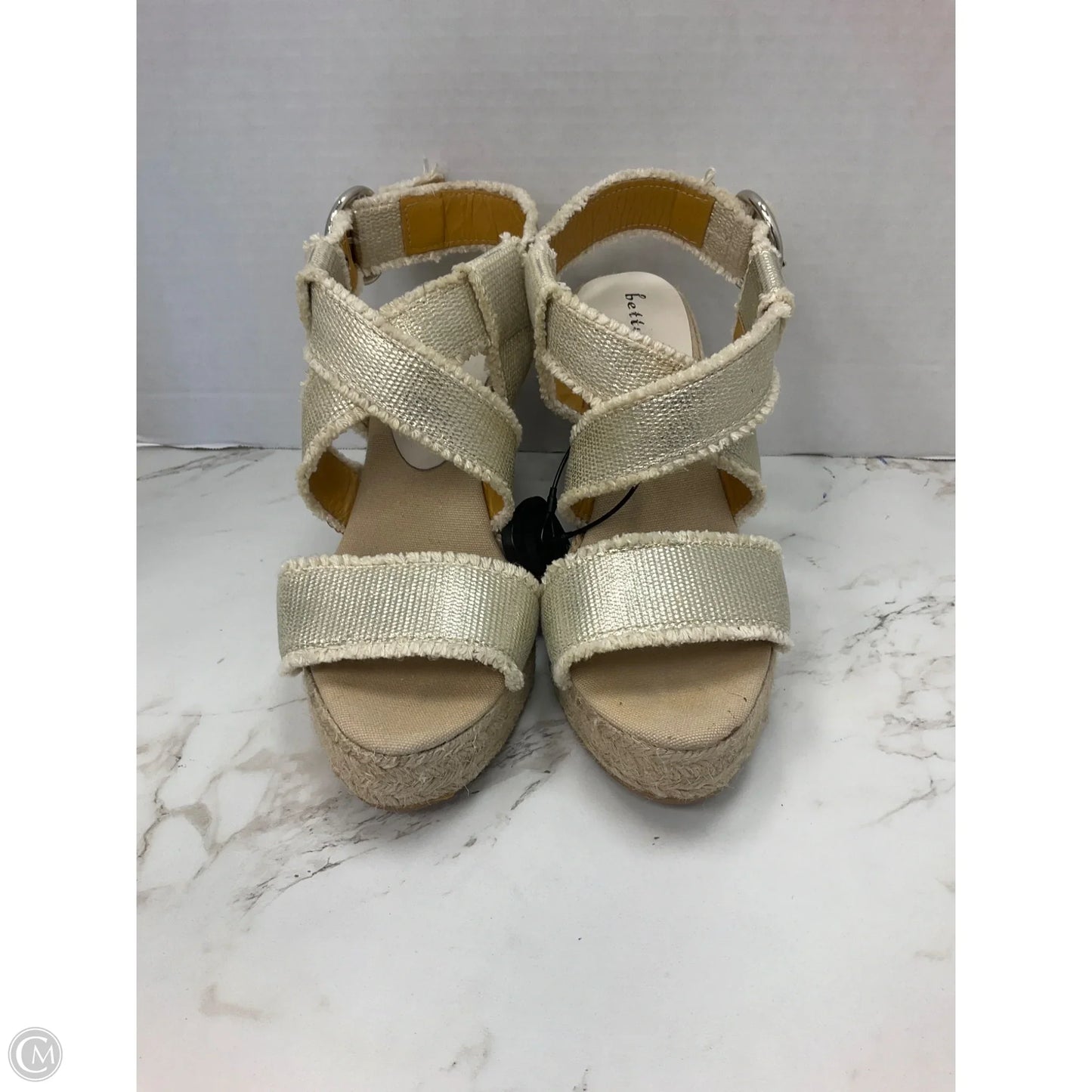 Sandals Heels Wedge By Cmc In Gold, Size: 7