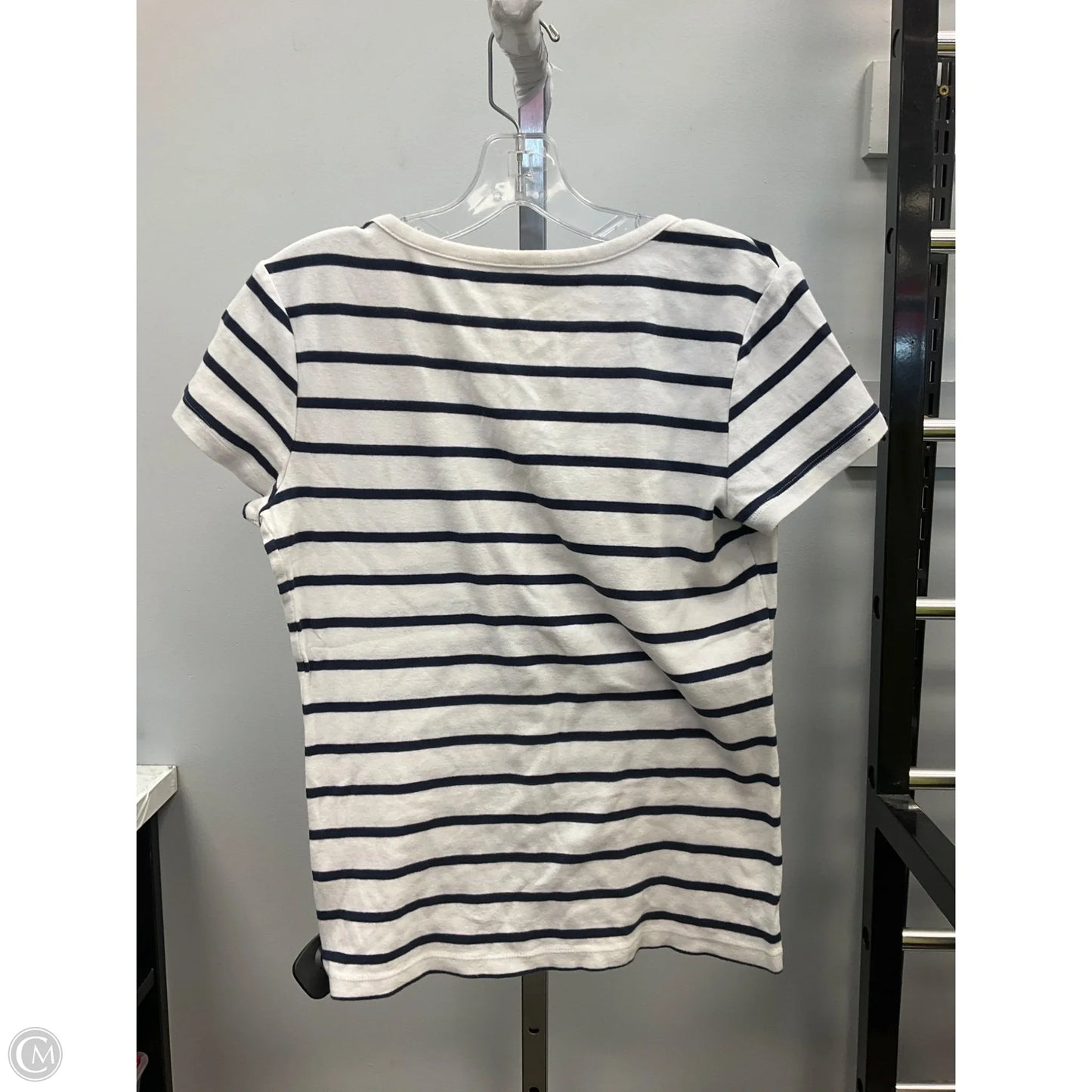 Top Short Sleeve Basic By Tommy Hilfiger In Striped Pattern, Size: M