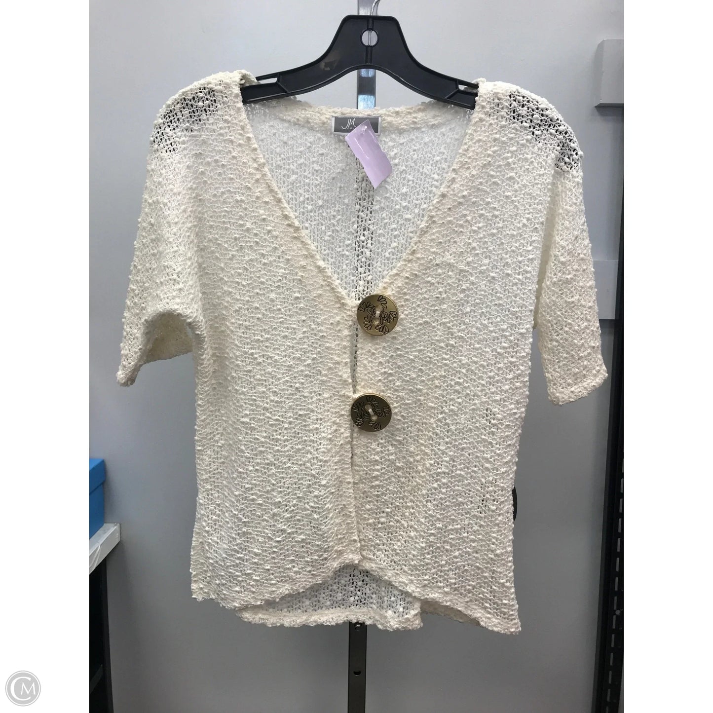 Top Short Sleeve By Jm Collections In Cream, Size: Sp
