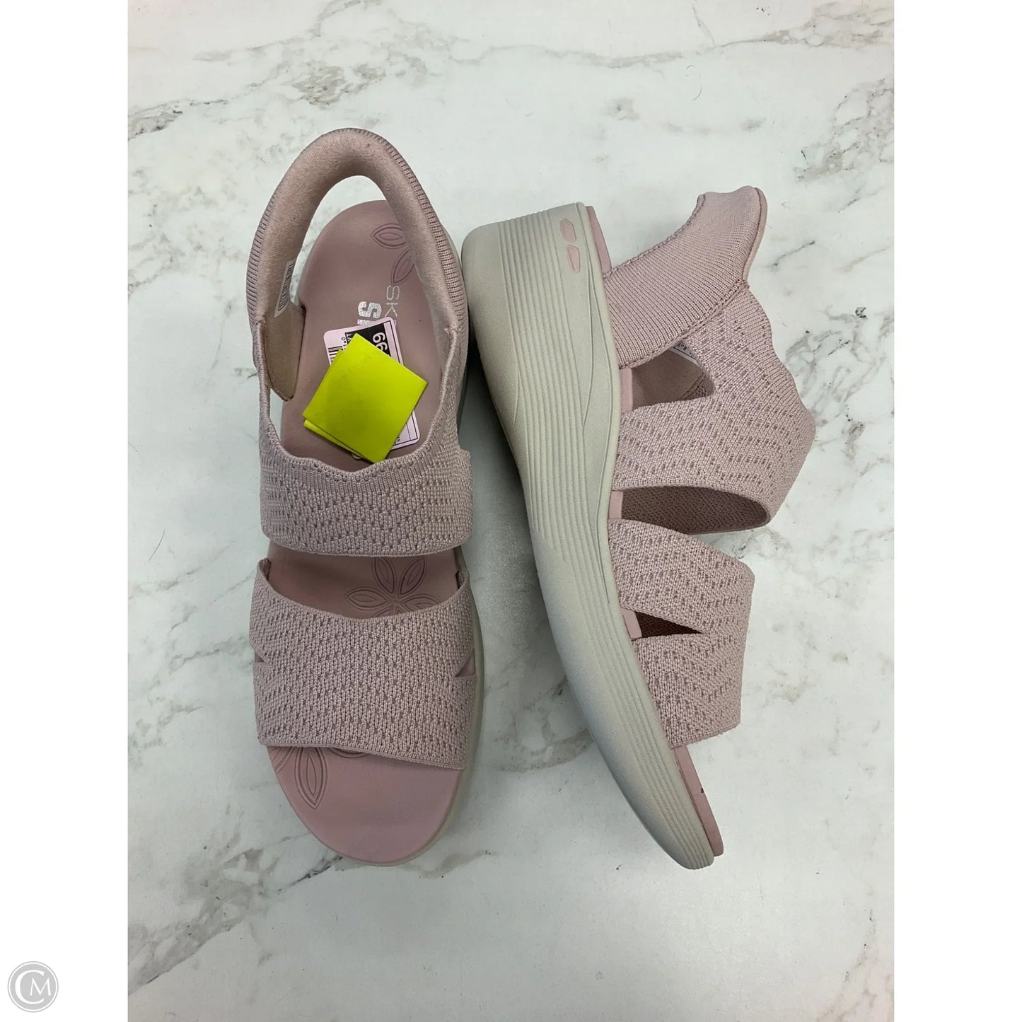 Sandals Heels Wedge By Skechers In Pink, Size: 11