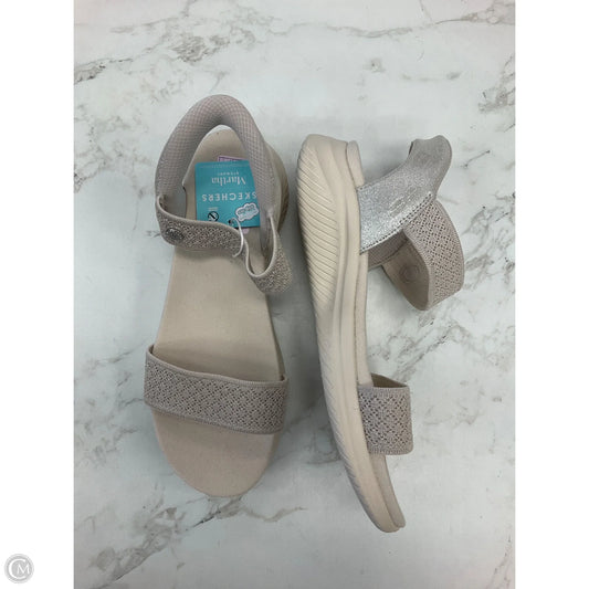 Sandals Heels Wedge By Skechers In Silver, Size: 10