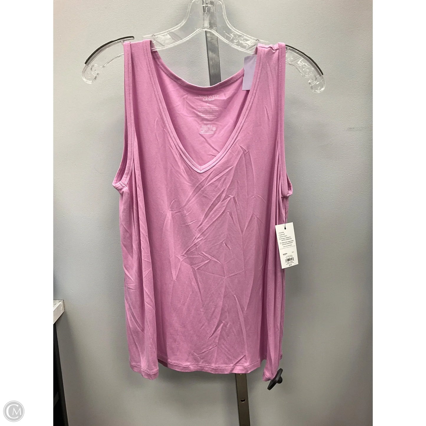 Top Sleeveless Basic By Nine West In Pink, Size: L