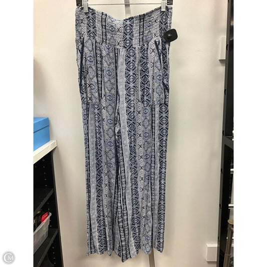 Pants Wide Leg By Clothes Mentor In Blue & White, Size: M