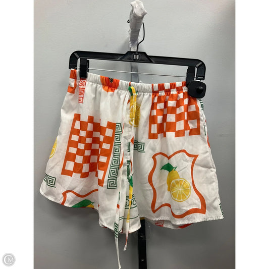 Shorts By Petal & Pup In Orange & White, Size: M