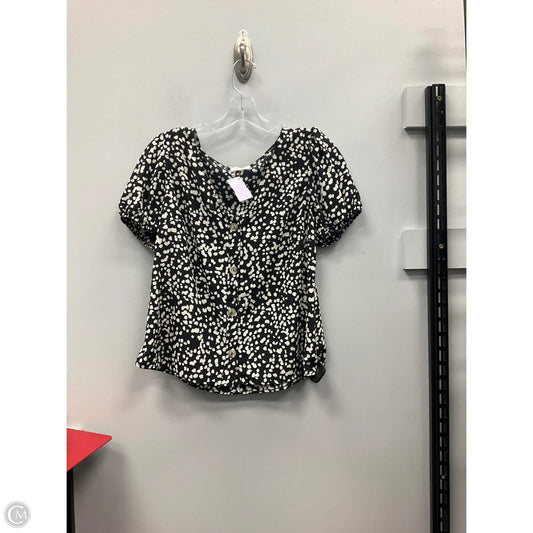 Top Short Sleeve By Everly In Black & Cream, Size: S