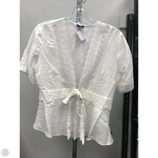 Top Short Sleeve By Express In White, Size: S