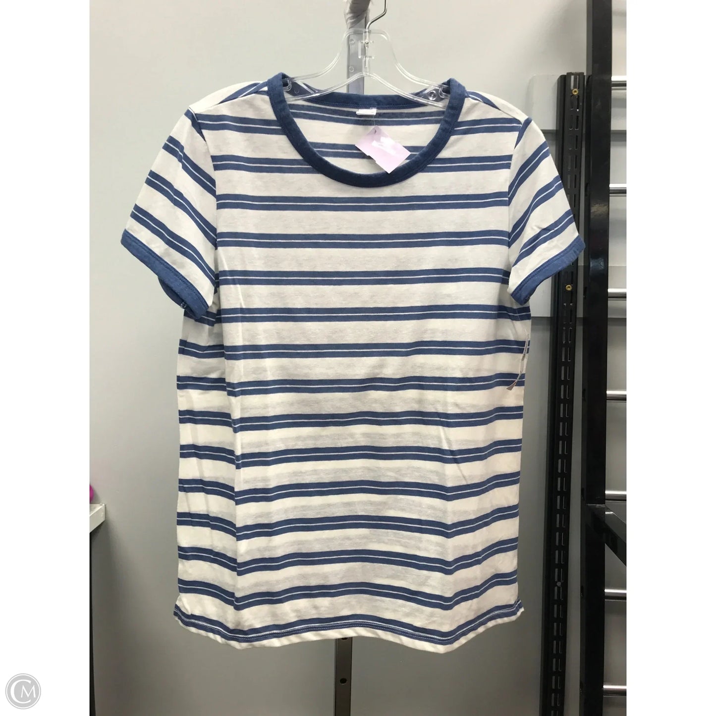 Top Short Sleeve Basic By Old Navy In Striped Pattern, Size: M