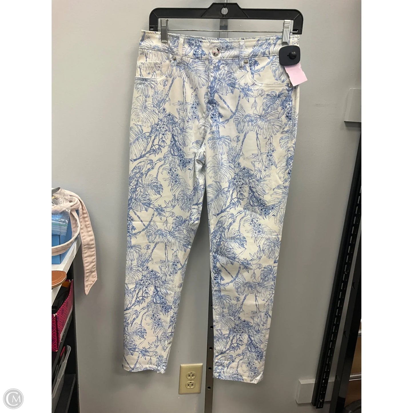 Jeans Jeggings By Elie Tahari In Blue & White, Size: 6
