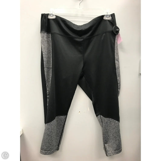 Athletic Capris By Zone Pro In Black & Grey, Size: 2x