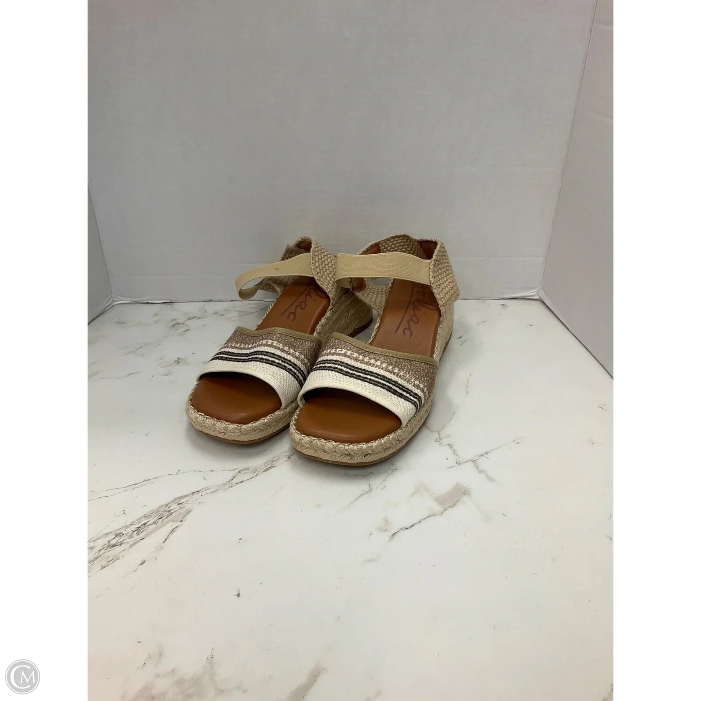 Sandals Heels Wedge By Zodiac In Cream, Size: 9