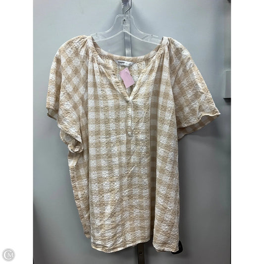Top Short Sleeve By Sonoma In Checkered Pattern, Size: 2x