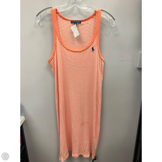 Dress Casual Midi By Ralph Lauren In Striped Pattern, Size: L