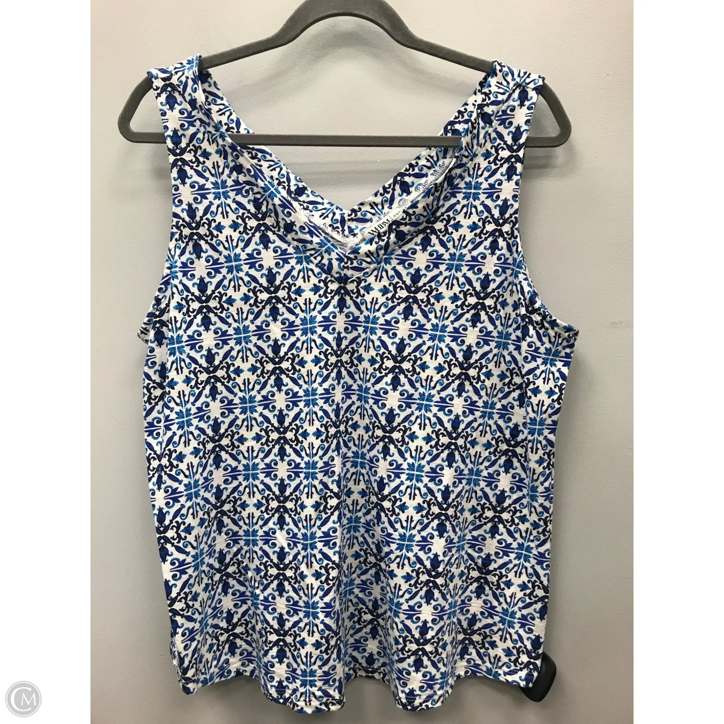 Top Sleeveless By White House Black Market In Blue & White, Size: Xl