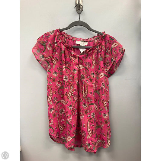 Top Sleeveless By Loft In Paisley Print, Size: M