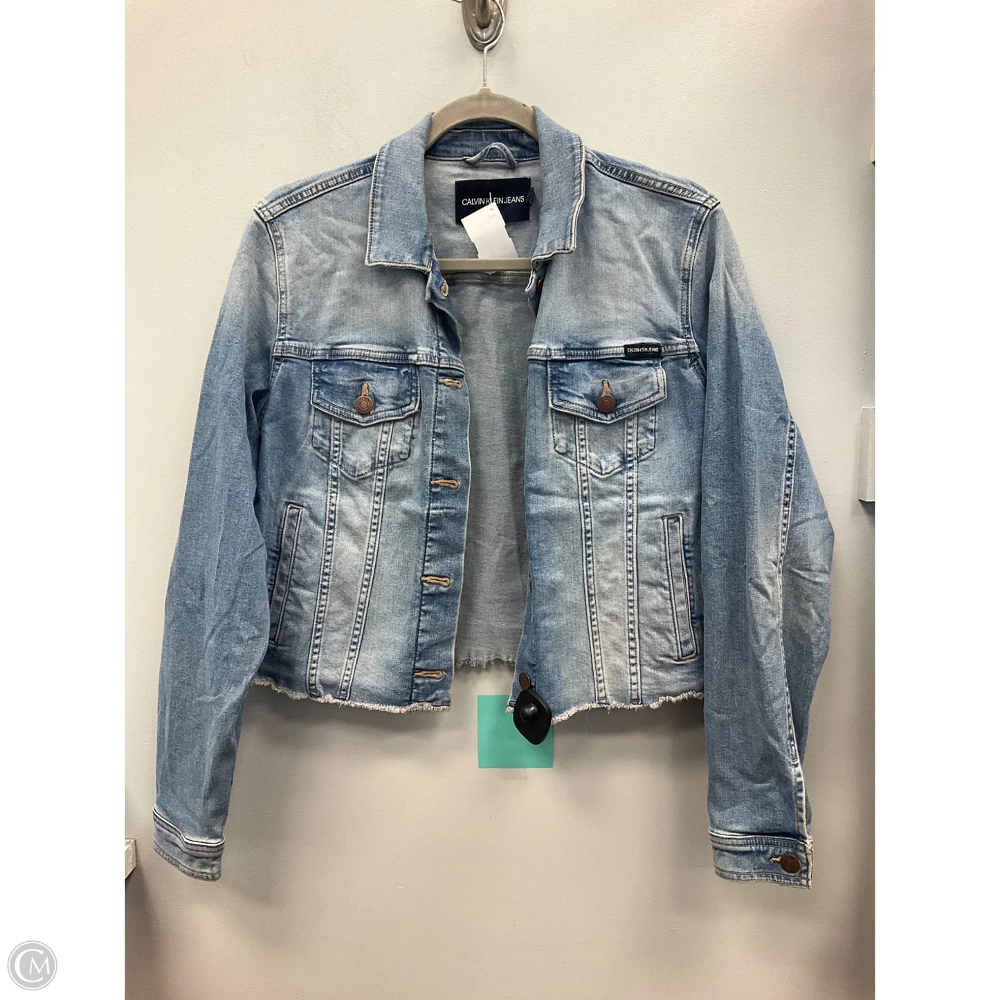 Jacket Denim By Calvin Klein In Blue Denim, Size: L
