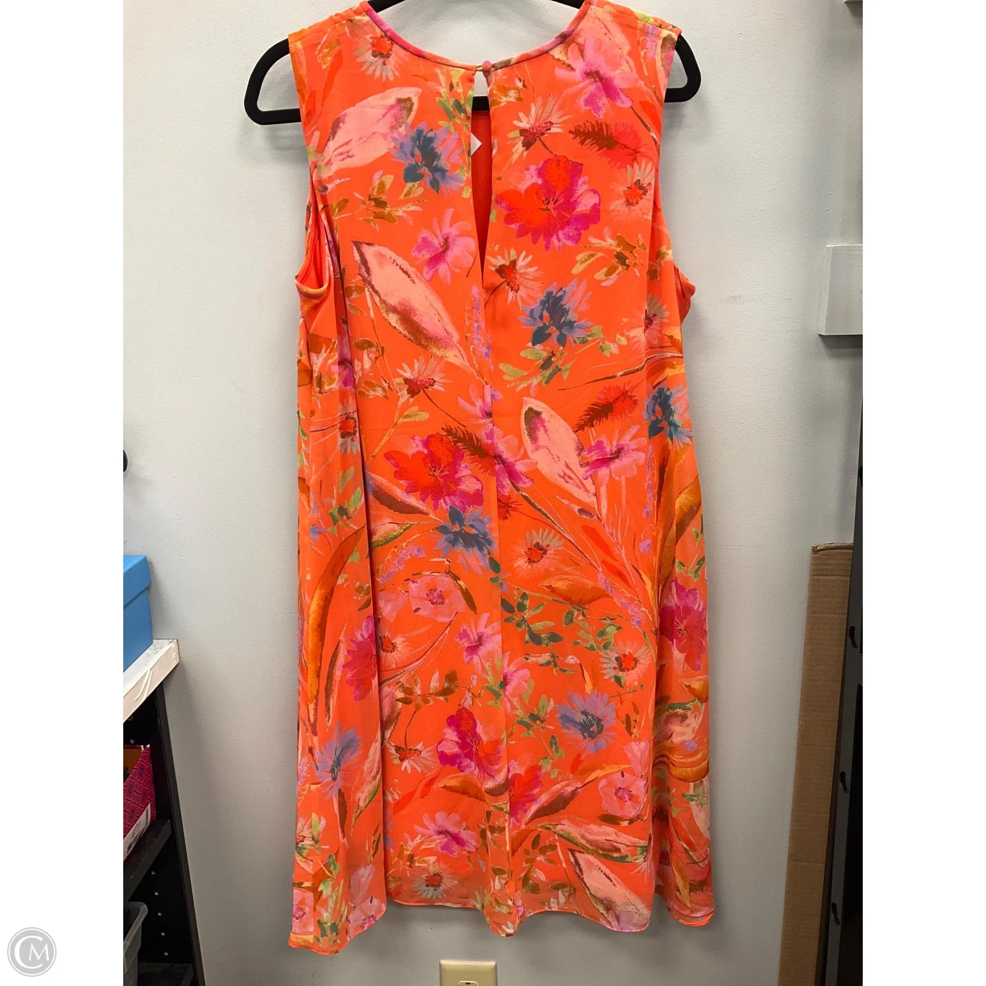 Dress Casual Short By Calvin Klein In Orange, Size: 14